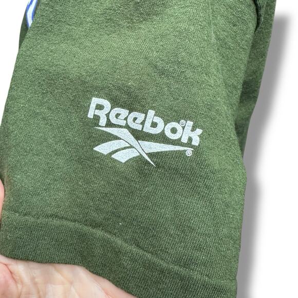 Vintage Reebok T Shirt 90s Cropped Green USA Big Logo Spellout Size L Retro Tee - Picture 9 of 14